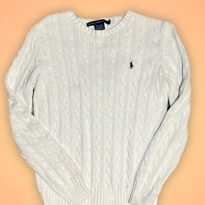 Polo Ralph Lauren Sweater white logo sweater, size large